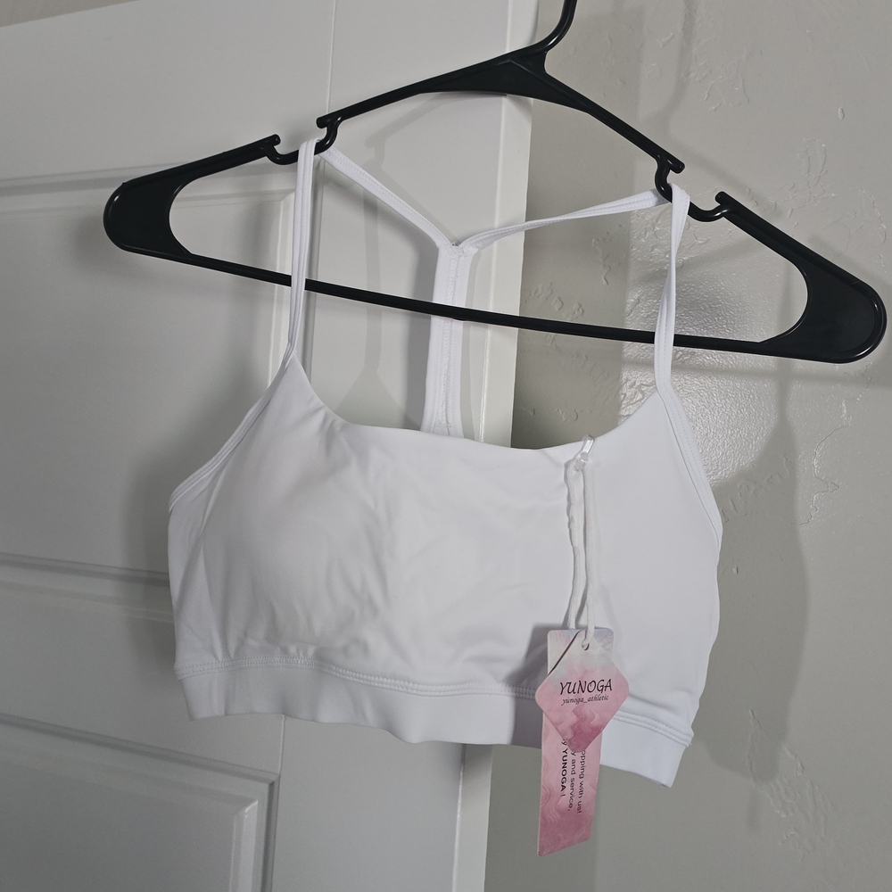 White Minimalist Sports Bra with Thin Straps
